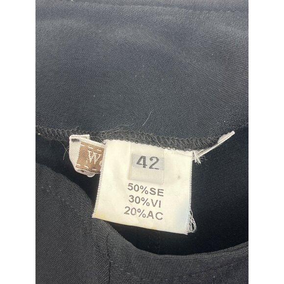 Wide-Leg Black Pants Size 42 By Worldly Things Made In Italy 88j - Picture 4 of 8